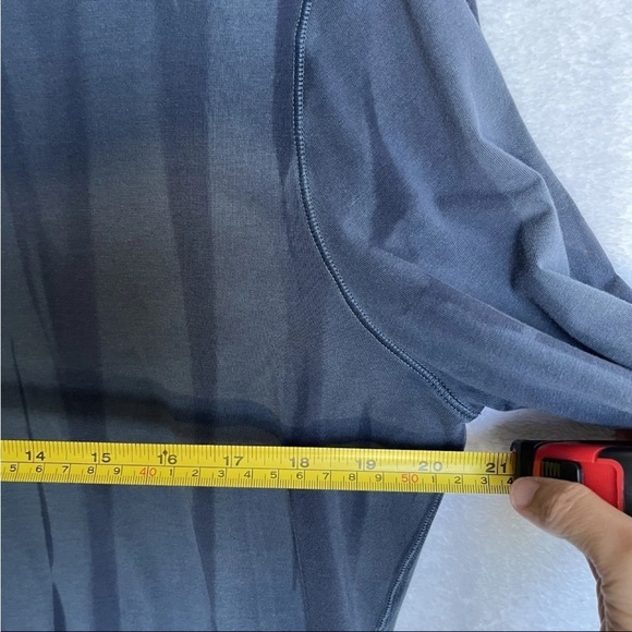 Lululemon Five Year Basic Men Sz M Tie Dye Long Sleeve Shirt Blue Soft Gym READ - Picture 8 of 12